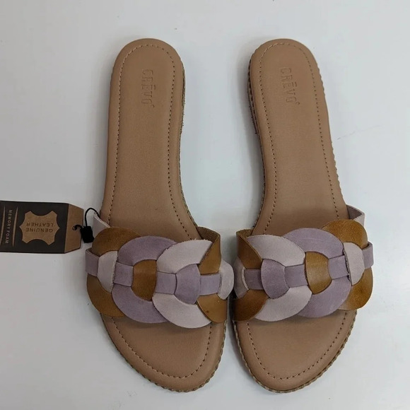 New Crevo Poppi Leather Slides Size 9.5 - Picture 1 of 8